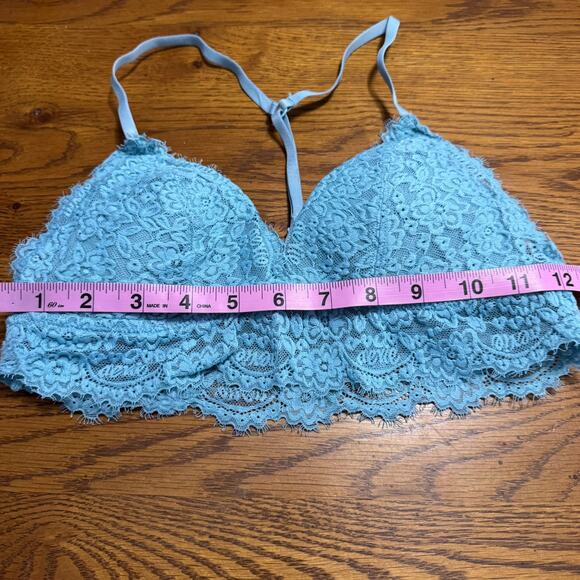 Aerie Blue Lace Wireless Longline Bralette Women's Size Small w/ Foam Padding - Picture 2 of 8